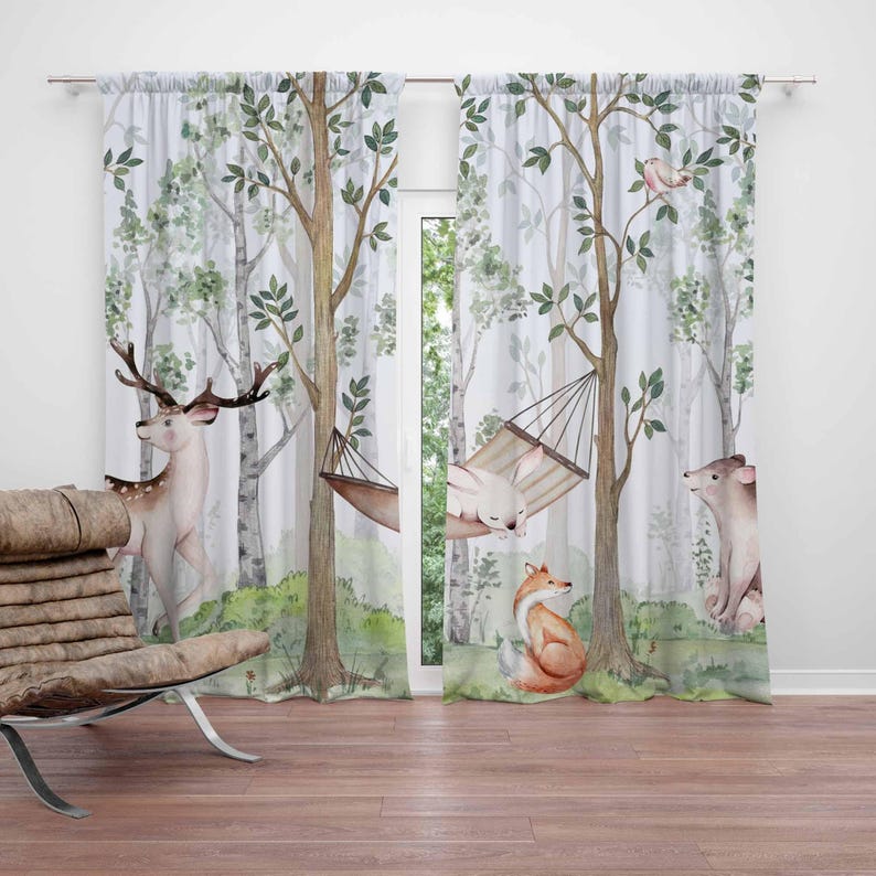 Baby Nursery Curtains - Tende per animali del bosco Tende