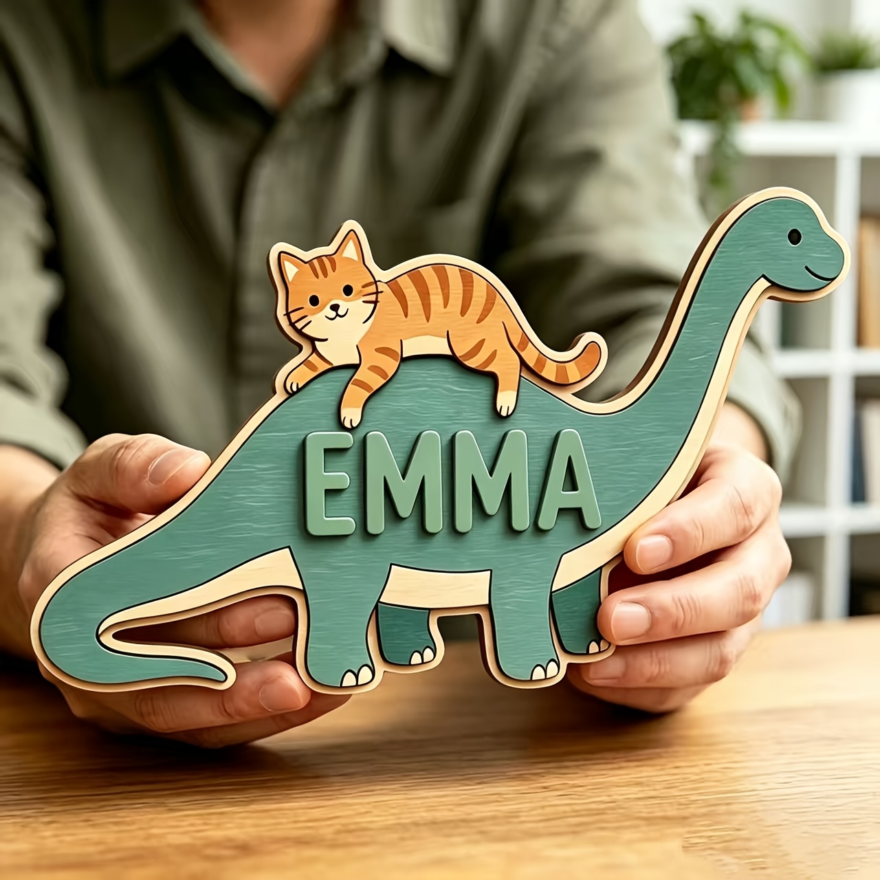 Baby Nursery Room - Targa Personalizzata per Cameretta con Gatto