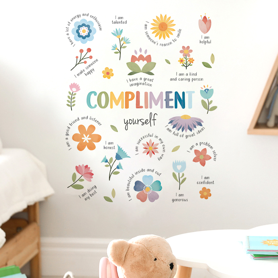 Baby Nursery Quotes - Citazioni ispiratrici colorate inglesi Adesivo da