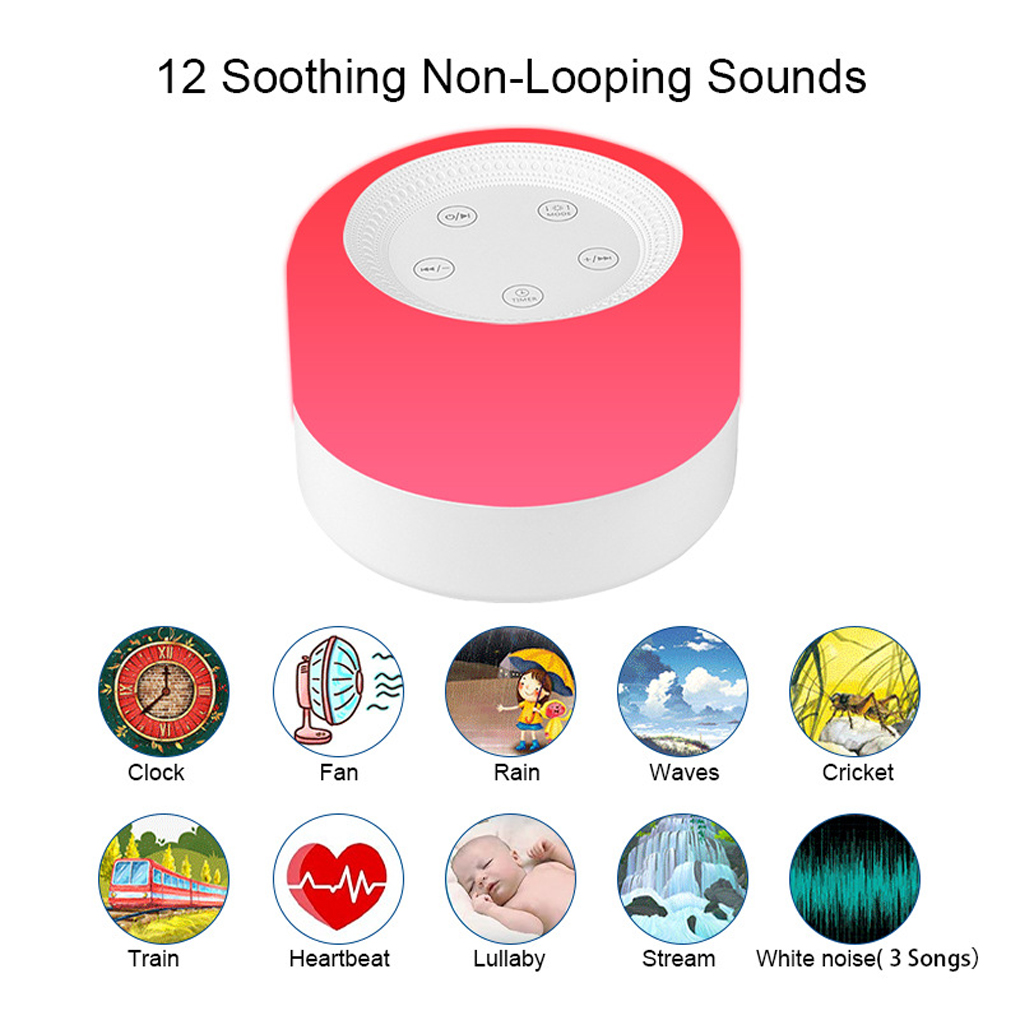 Baby Sound Machine White - Luce notturna regolabile per succhietto per