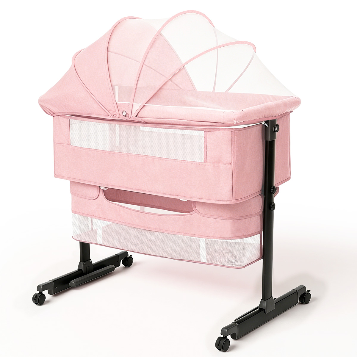 Bassinet Bedside Sleeper - Culla Portatile Rosa Kmaier per Neonati,