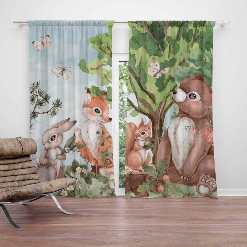 Baby Nursery Curtains - Animali della foresta Tende Tende per