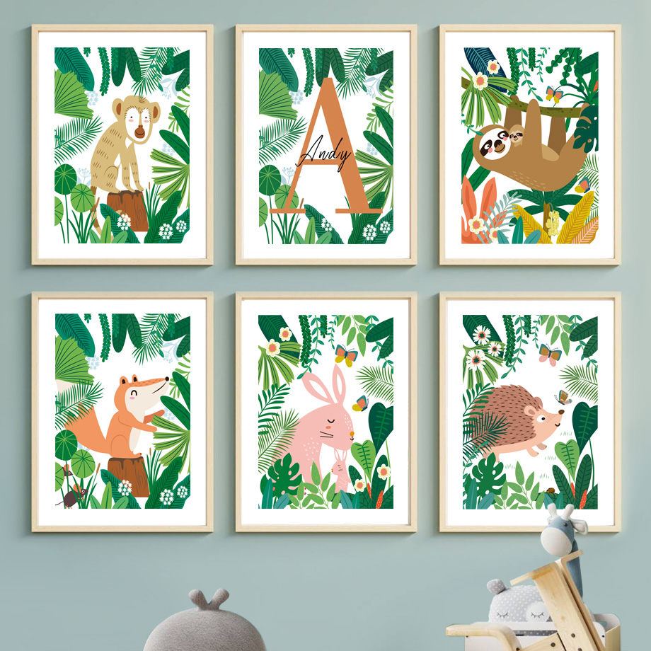 Baby Nursery Colors - Stampe su Tela per Cameretta Safari