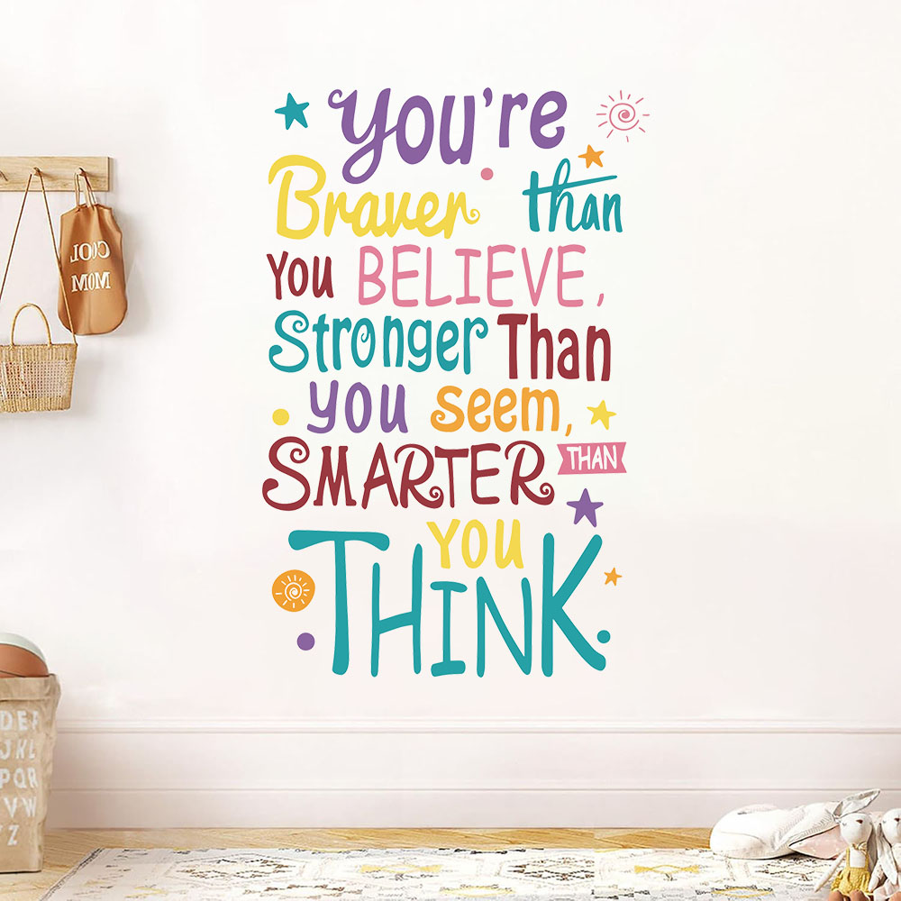 Baby Nursery Quotes - You Are Brave Smart Stronger Slogan