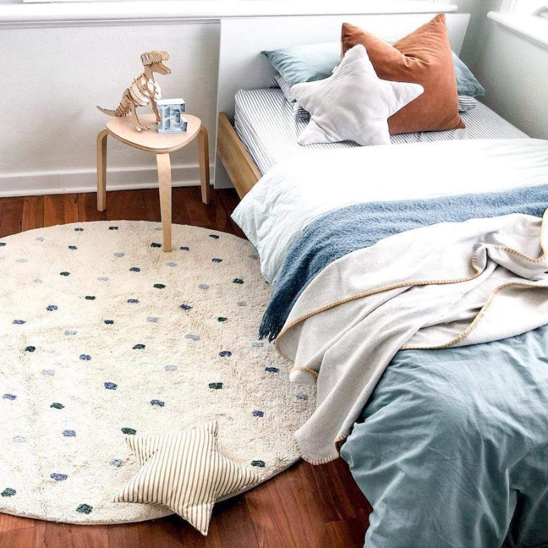 Baby Nursery Mat - Dot Fluffy Carpet soggiorno rotondo peloso
