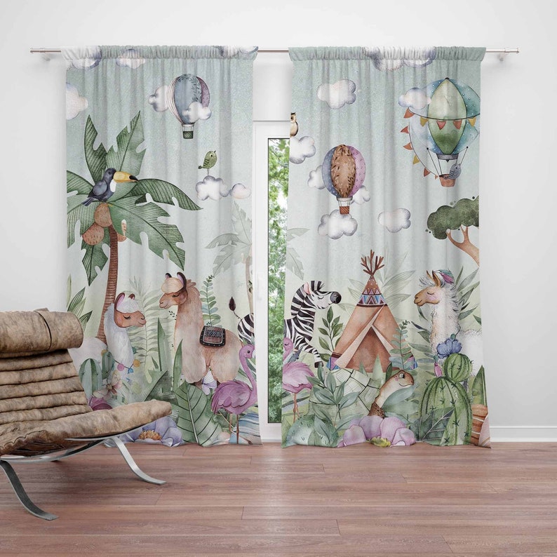 Baby Nursery Curtains - Animali da safari Tenda per asilo