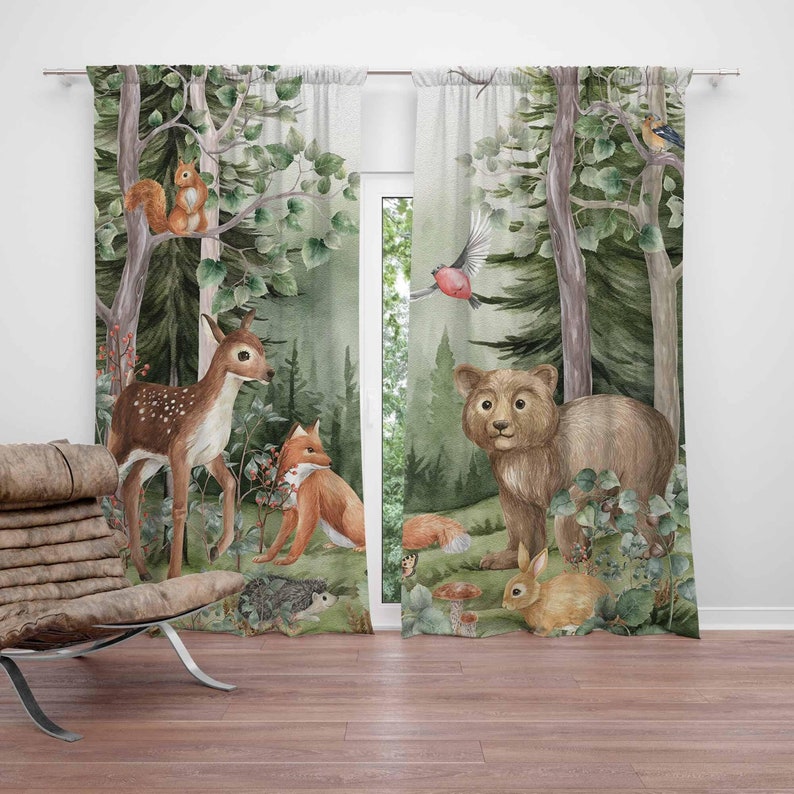 Baby Nursery Curtains - Tende per animali del bosco Tende