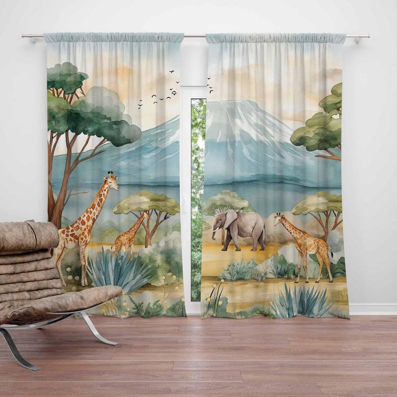 Baby Nursery Curtains - Animali da safari Tende per bambini