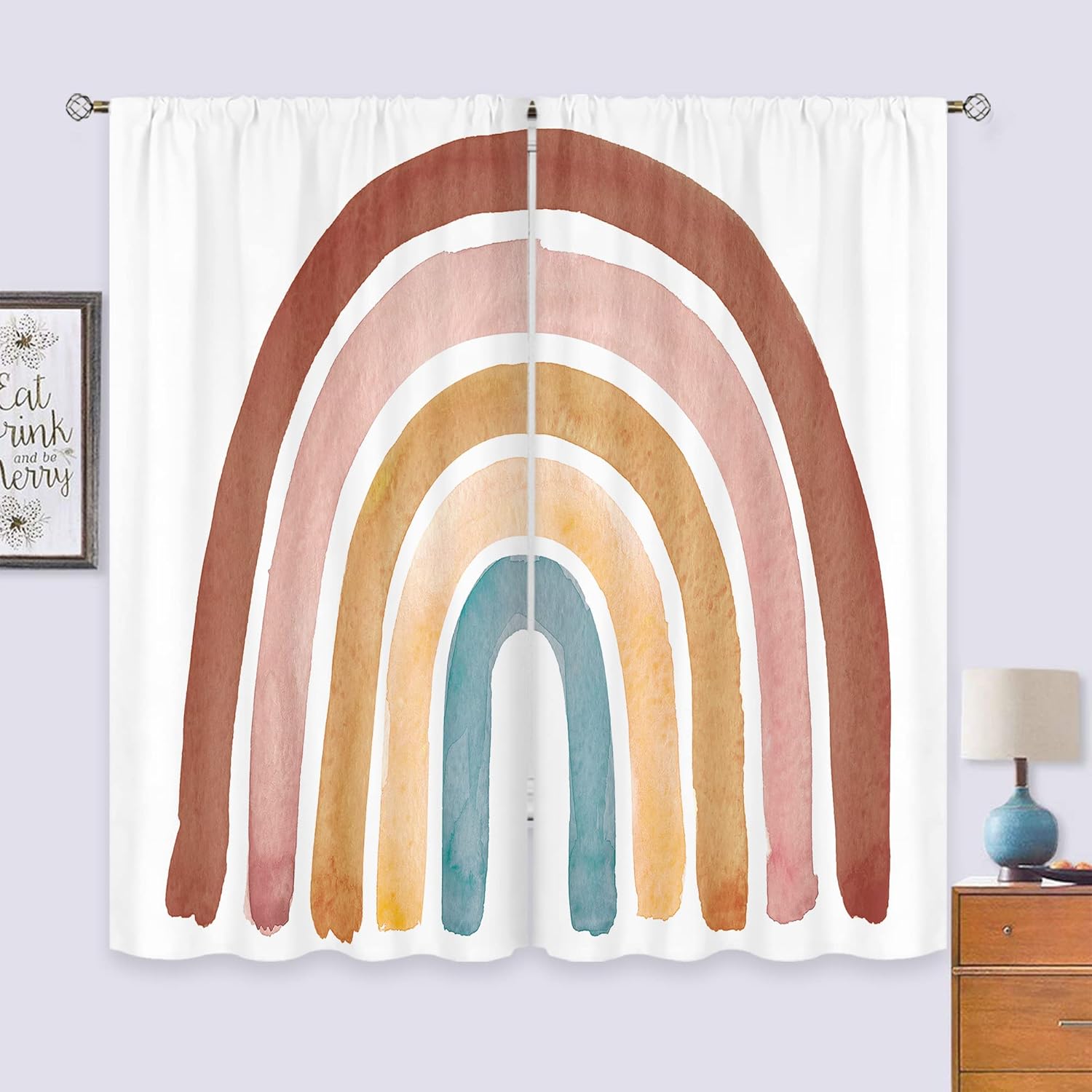 Baby Nursery Curtains - Bambini Boho Arcobaleno Tende per Neonate