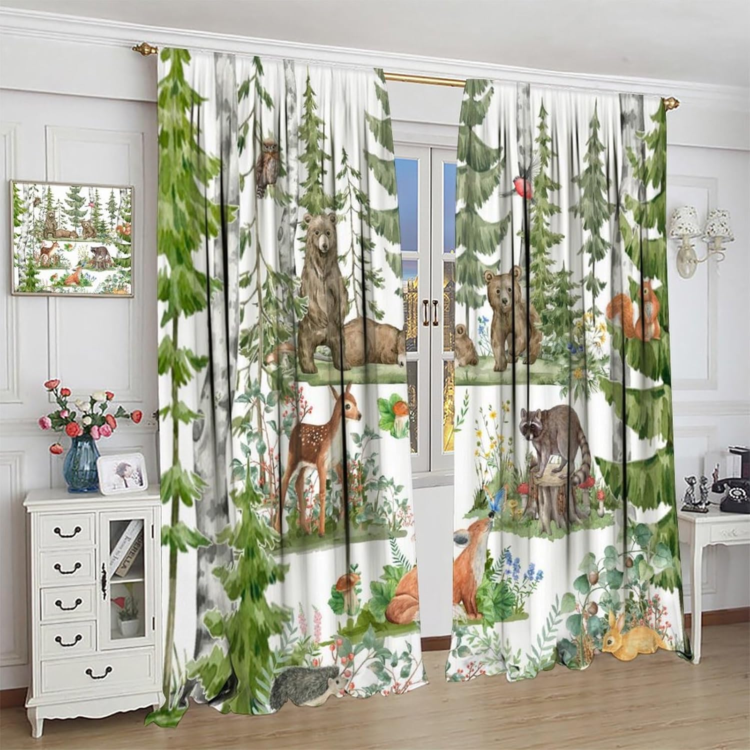 Baby Nursery Curtains - Tende per animali della foresta per