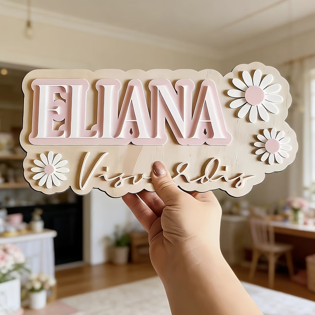 Baby Nursery Accent Wall - Insegna in Legno Personalizzabile con Doppio