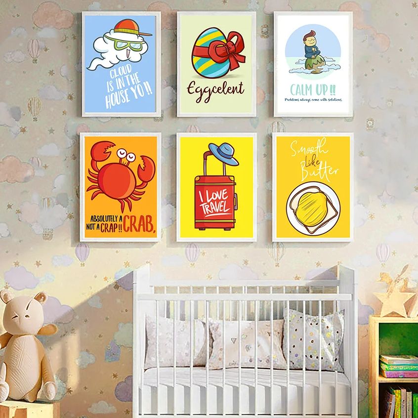 Baby Nursery Quotes - Stampe su Tela con Citazioni Cartoon
