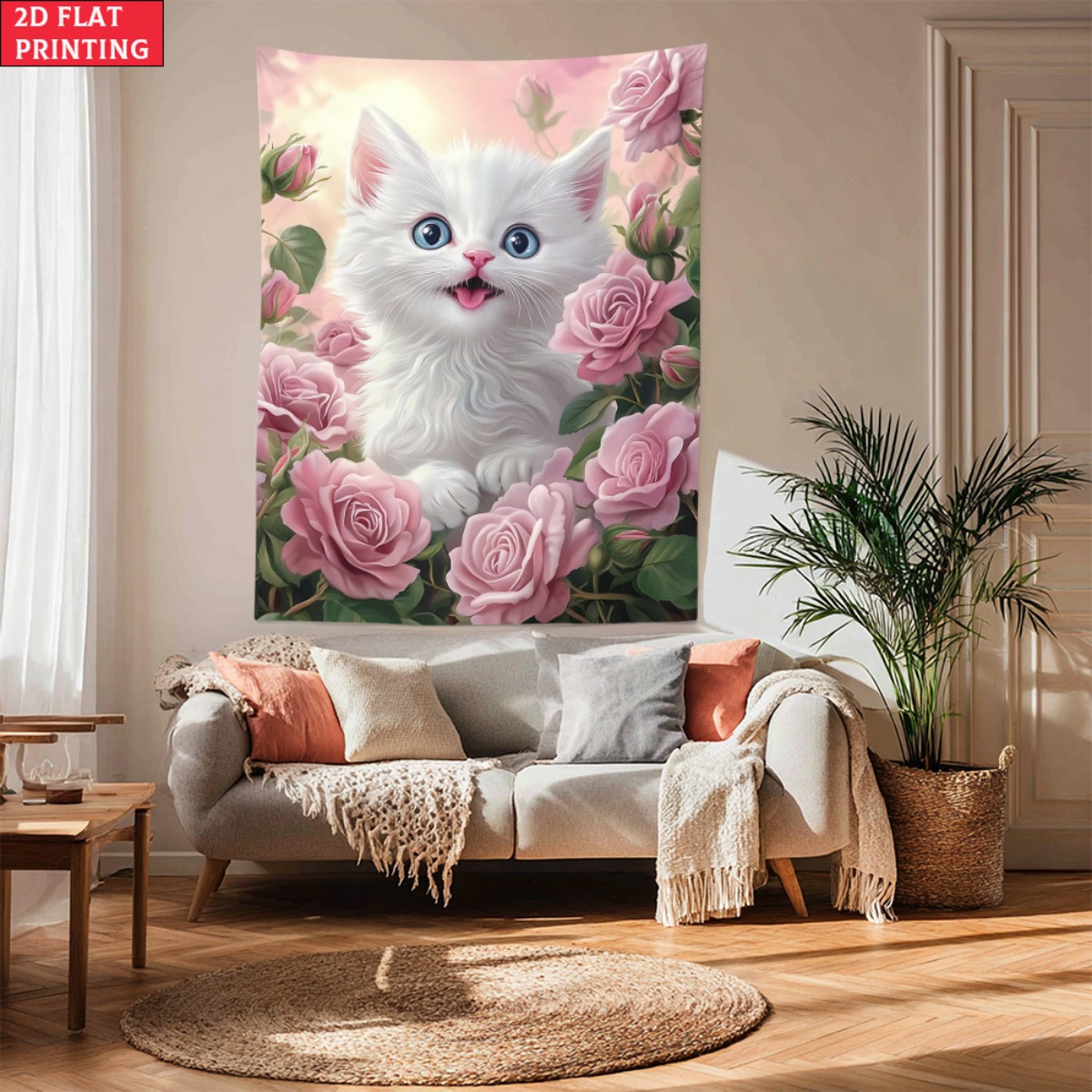 Simpatico gattino bianco rosa  - Baby Nursery Colors recensione e prezzo
