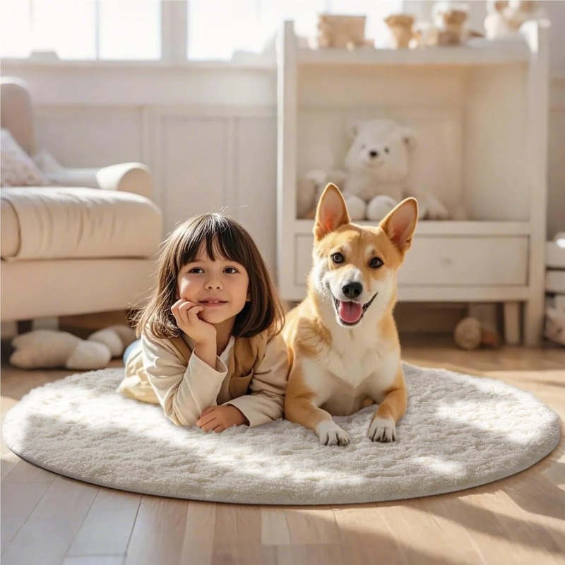 Tappeto rotondo bianco crema M - Baby Nursery Mat recensione e prezzo