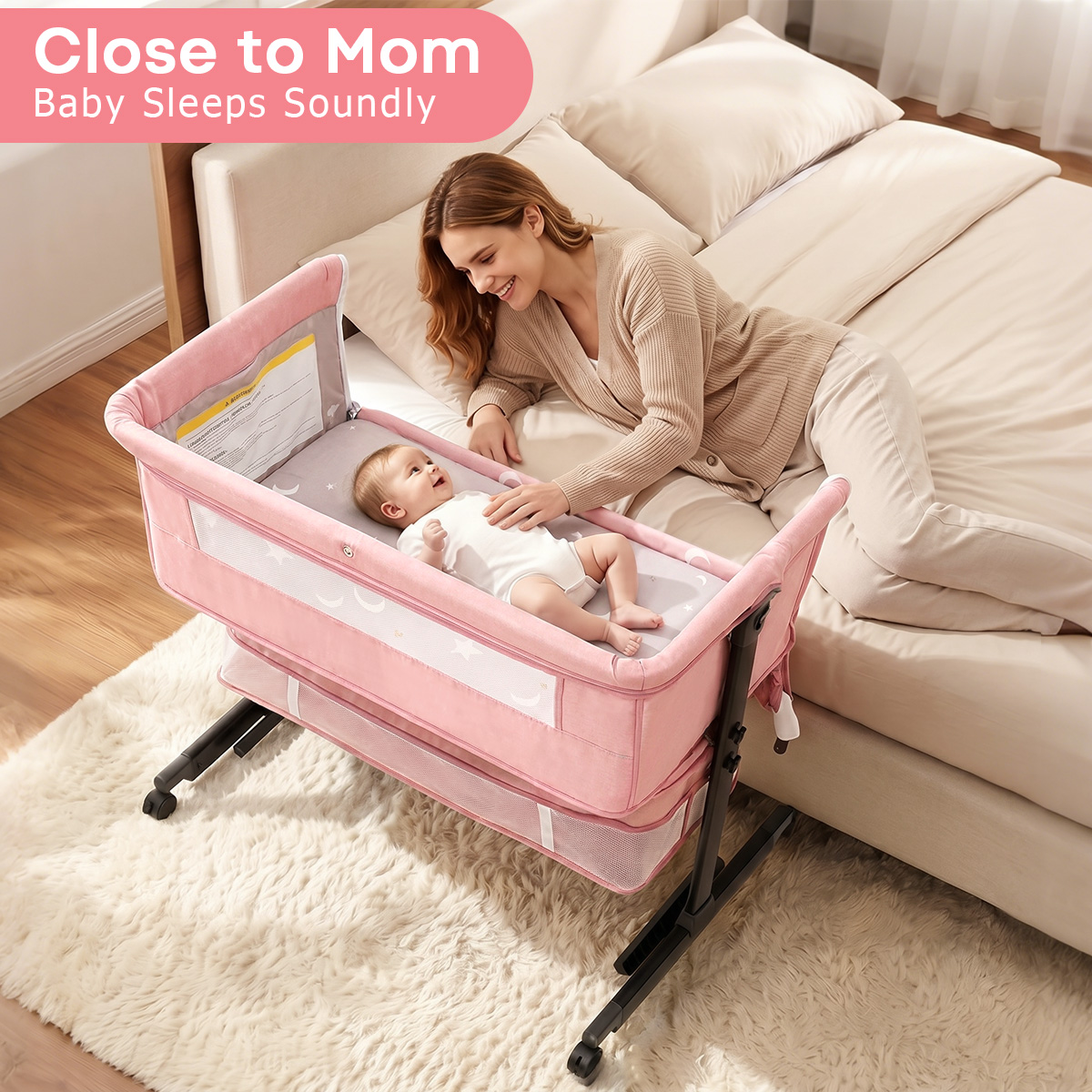 Culla Portatile Rosa Kmaier pe - Bassinet Bedside Sleeper recensione e prezzo