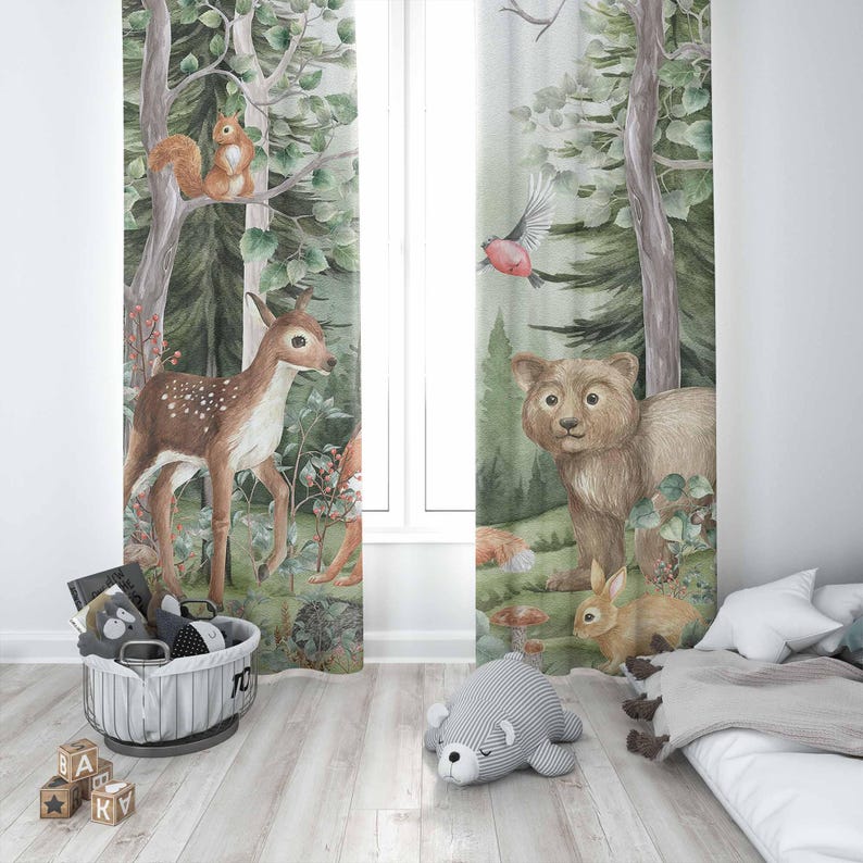 Tende per animali del bosco Te - Baby Nursery Curtains recensione e prezzo
