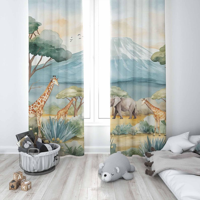 Animali da safari Tende per ba - Baby Nursery Curtains recensione e prezzo