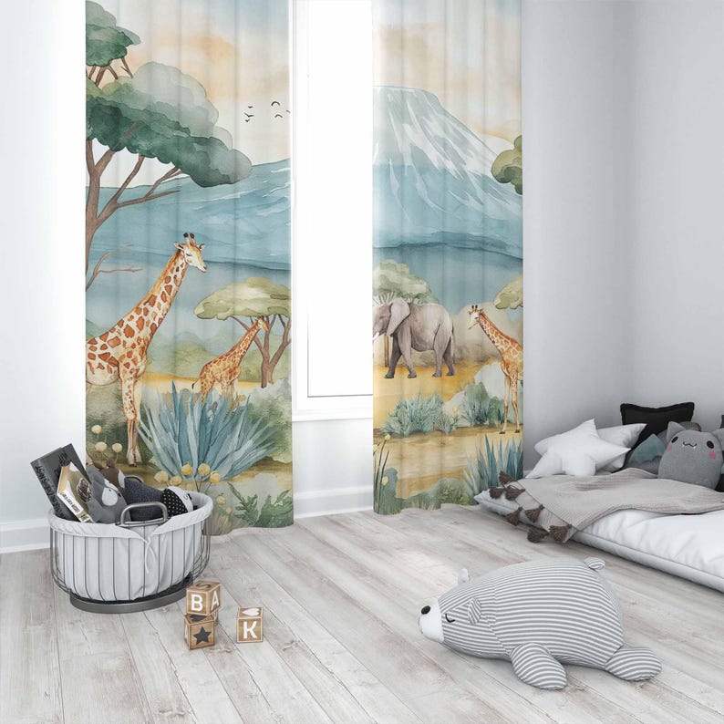 Animali da safari Tende per ba - Baby Nursery Curtains recensione e prezzo