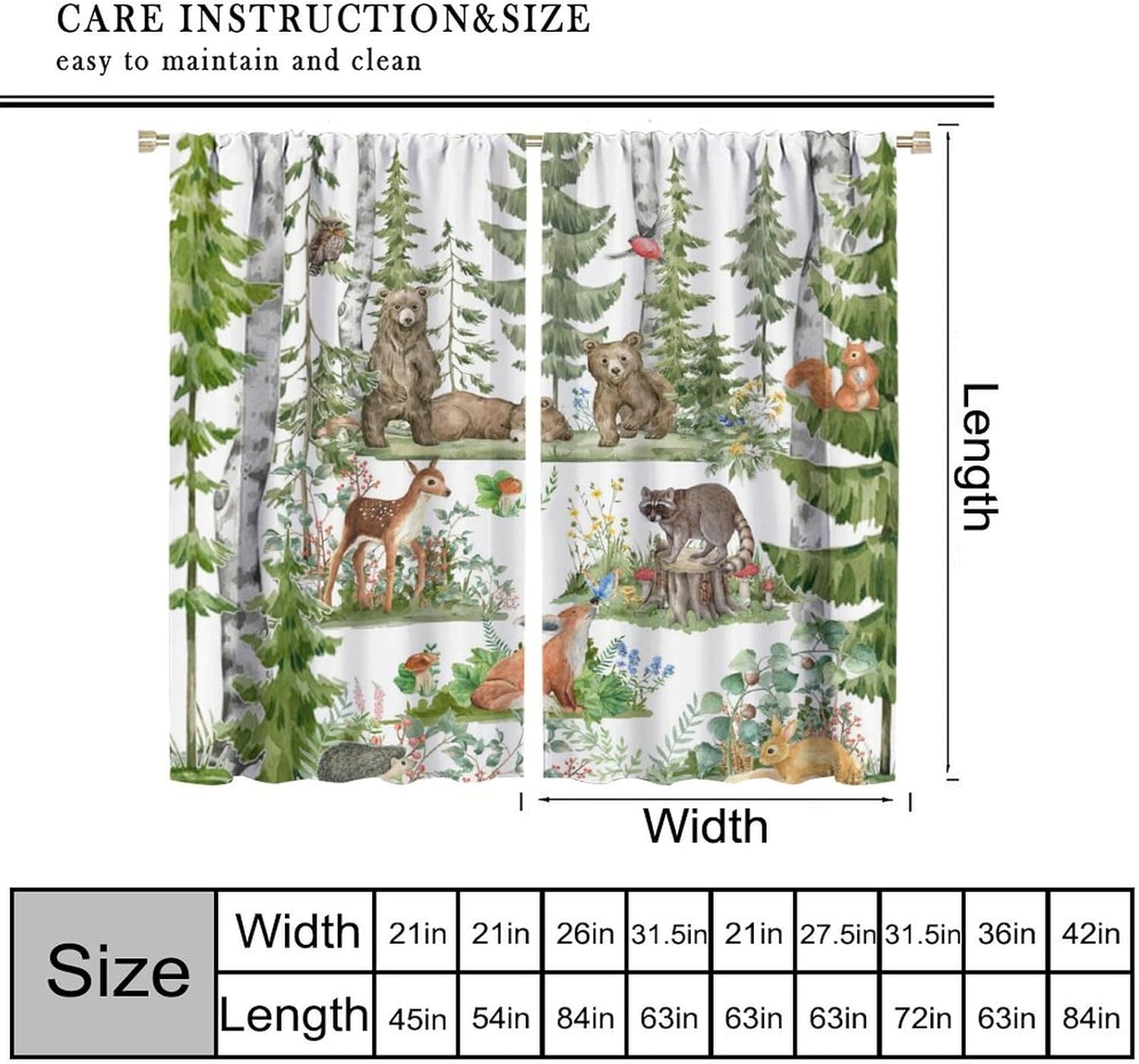 Tende per animali della forest - Baby Nursery Curtains recensione e prezzo