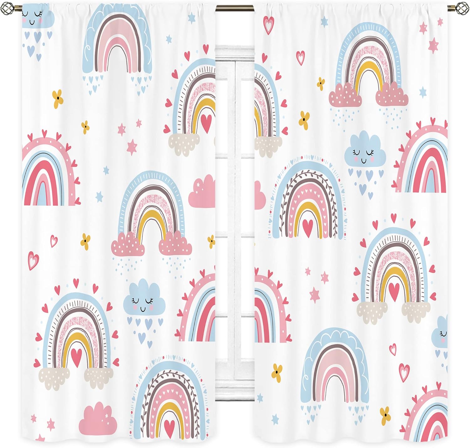 Neonate Rosa Boho Arcobaleno T - Baby Nursery Curtains recensione e prezzo