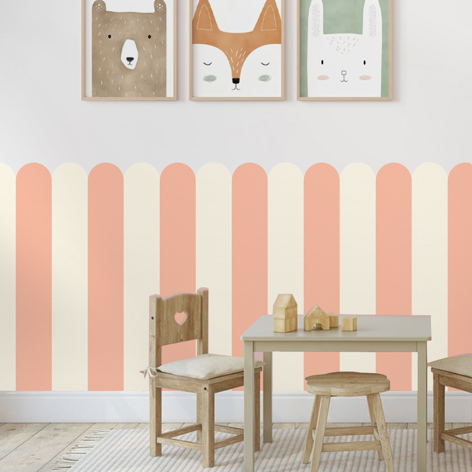 Carta da parati ad arco a stri - Baby Nursery Room recensione e prezzo