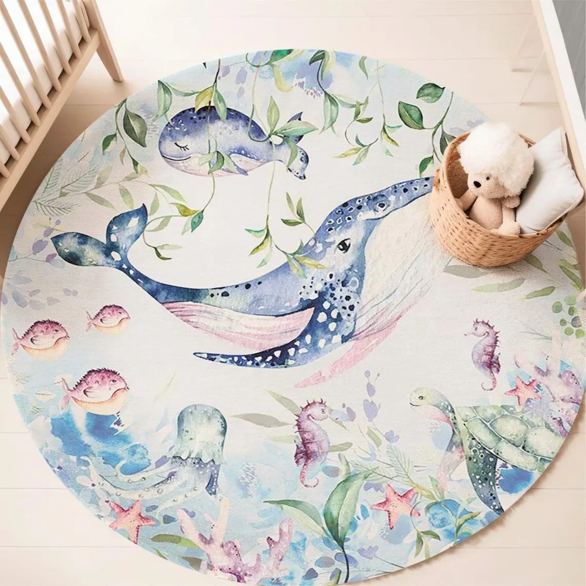 Tappeto rotondo blu con animal - Baby Nursery Mat recensione e prezzo